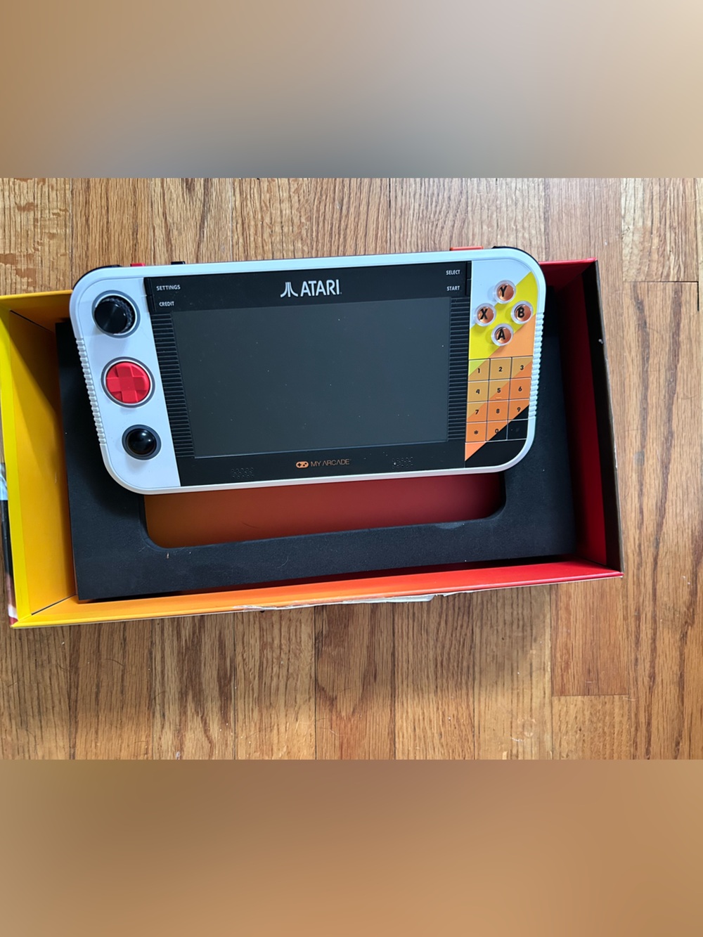 Handheld Retro Portable Console - White with Red Accent